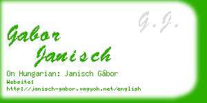 gabor janisch business card